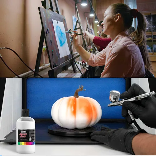 Miniatura 7 de U.S. Art Supply Diluyente, Reductor y Extensor Base para Aerógrafo de 16 Onzas para Pinturas Acrílicas - Diluyente de Pintura para Aerógrafo, Reduce