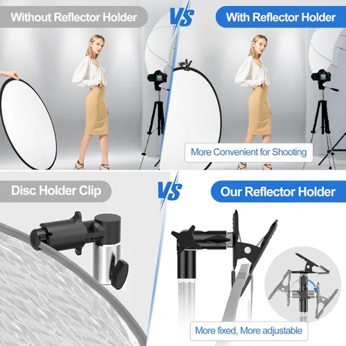 Miniatura 7 de Soporte para reflector de fotografía EMART, abrazadera de metal de 5/8 pulgadas de servicio pesado para estudio fotográfico y de video, clip