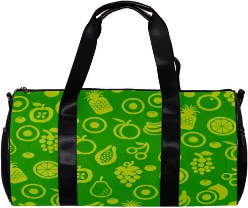 Sports Bag for Men and Women Gym Fitness and Travel Overnight Package Barrel Duffel Bag Healthy Fruit