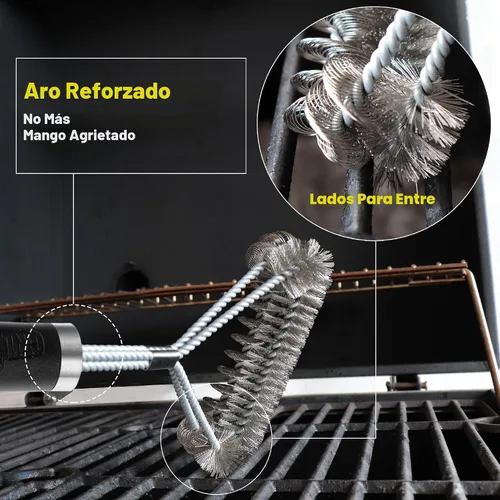 Miniatura 4 de GRILLART Cepillo de parrilla [alambre + hélice] cepillo combinado para barbacoa - cepillo de limpieza de parrilla seguro y eficiente - cepillo