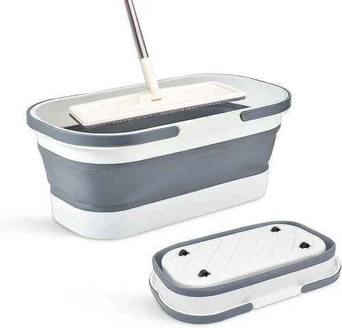 Miniatura 7 de Goderewild Cubo de plástico plegable con ruedas 12L (3.17 galones) para limpieza de casa, camping y RV - Cesta rectangular práctica multiusos