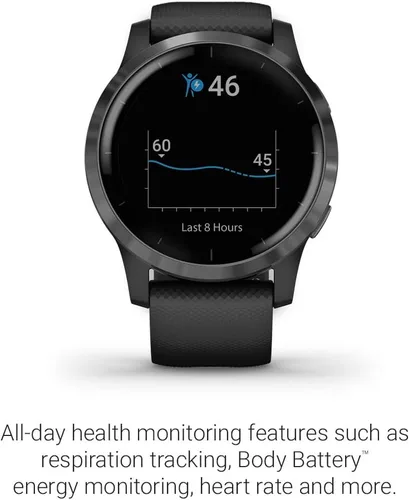 Miniatura 4 de Reloj inteligente Garmin vivoactive 4 con GPS, características de música, monitoreo de energía corporal, entrenamientos animados, sensores de Negro