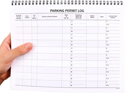 Miniatura 14 de SmartSign Libro de registro de permiso de estacionamiento pequeño - 7 x 8.5 pulgadas, diario de registro encuadernado con alambre, páginas impresas
