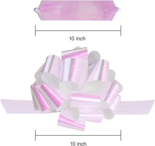 Miniatura 3 de MAYPLUSS Lazo grande de 10 pulgadas para envolver regalos, 4 unidades, color blanco perla para cumpleaños, vacaciones, bodas, baby shower