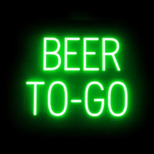 Miniatura 43 de SpellBrite Letrero de cerveza y vino Letrero de cerveza y vino neón, luz LED verde 22.0 x 15.0 pulgadas