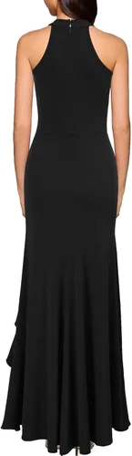 Miniatura 2 de WOOSEA Vestido largo de cóctel de noche de sirena con cuello alto y abertura para mujer