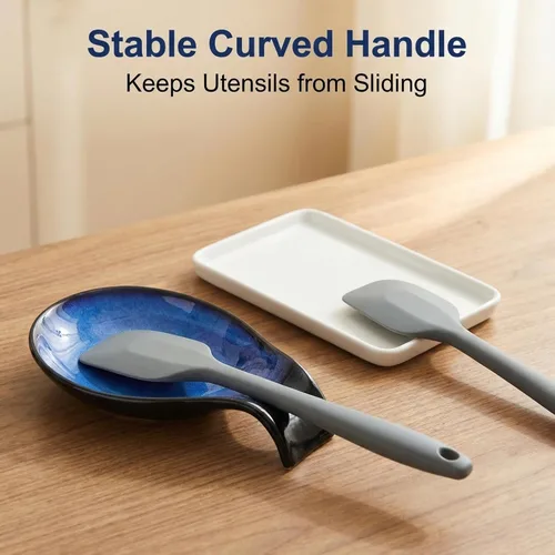 Miniatura 3 de Nihow Soporte para cucharas de utensilios: soporte de cerámica para cuchara/espátula/cucharón - Soporte para cuchara de cocina resistente al calor