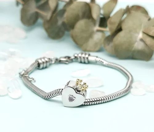 Miniatura 6 de YSAHan Nana Sister Daddy's Little Girl Family Charm corona de cristal dorado para pulsera de cadena de serpiente
