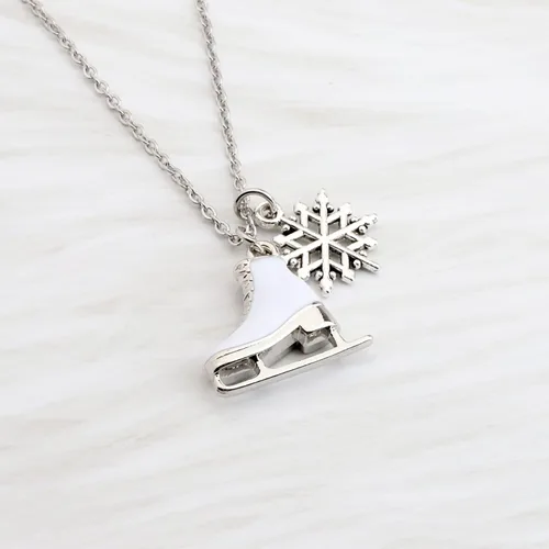 Miniatura 3 de Llavero de patinaje sobre hielo, diseño de patinaje artístico esmaltado, color blanco, para patinar, regalo para los amantes del patinaje