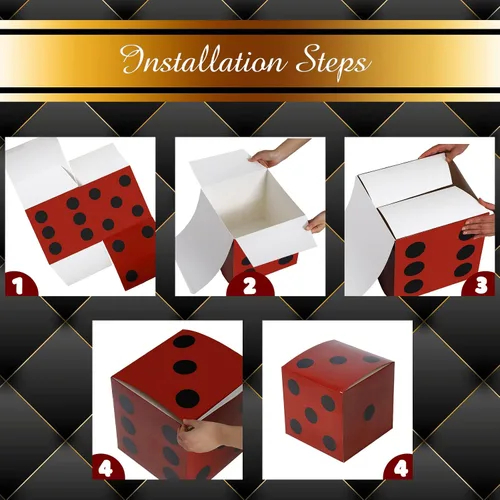 Miniatura 3 de Ctosree 12 Piezas Cajas Grandes de Dados de Casino de 11 Pulgadas Decoración de Fiesta Temática de Casino Noche Temática de Las Vegas Dados Gigantes