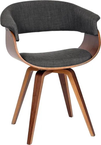 Miniatura 17 de Armen Living Silla de verano moderna de mediados de siglo en tela azul con acabado de madera de nogal - Juego de 2