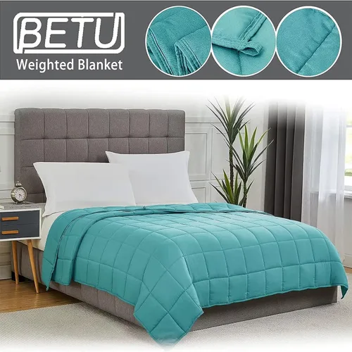 Miniatura 132 de Manta con Peso Azul para Adultos 12 libras, 48"x72", Tamaño Twin Full Manta Pesada Refrescante para 110-130 libras, Mantas Grandes de Microfibra