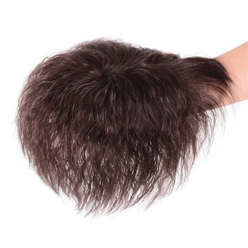 RemeeHi Peluca de cabello humano rizado natural de repuesto esponjoso sin costuras con clip en la parte superior para mujeres, cabello fino, grande,