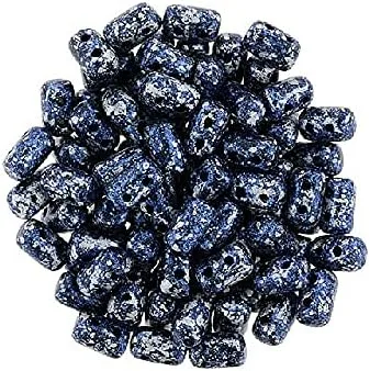 Miniatura 8 de Cilindro de cuentas de vidrio prensado Matubo Rulla de 0.35 oz con dos agujeros, 0.118 x 0.197 in, color plateado Tweedy Tweedy Silver