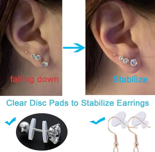 Miniatura 7 de MODRSA Almohadillas de disco transparente sin tirones de plástico para piercing Bump, discos de silicona, disco de perforación de silicona