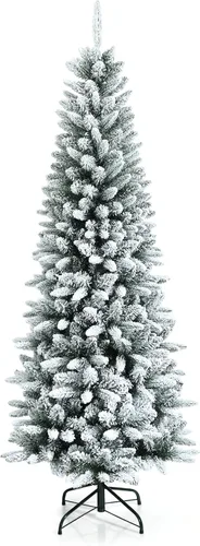 Miniatura 29 de Goplus Árbol de Navidad negro sin luz de 7.5 pies, árbol de Halloween artificial con 1258 puntas de rama, soporte de metal, árbol completo