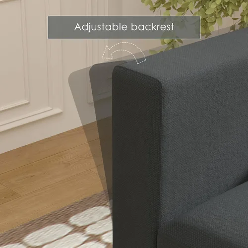 Miniatura 5 de Ainfox Sofá modular modular y sofás para sala de estar, módulo de sofá gris oscuro sin brazos de 27 pulgadas con almacenamiento, sofá para sala
