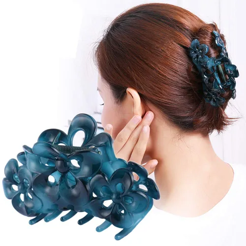 Miniatura 2 de Fashion & Lifestyle Paquete de 3 pinzas para el cabello grandes de 4 pulgadas para mujeres y niñas, pinza bastante fuerte, pasadores antideslizantes
