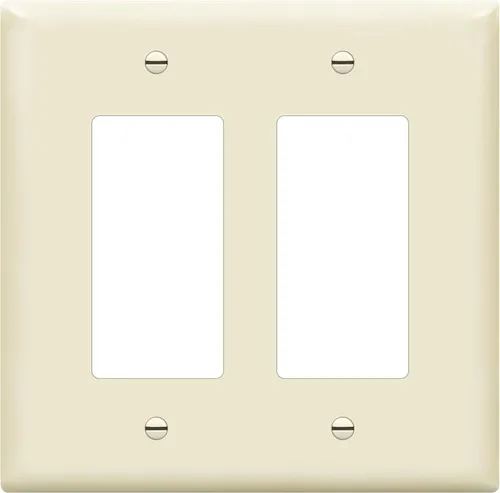 Miniatura 17 de ENERLITES - Cubierta decorativa de interruptor doble, placa de pared de dos salidas, 2 bandas de gran tamaño, 5.50 x 5.50 pulgadas, termoplástico