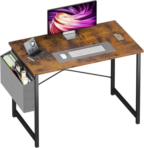 NEWBULIG Escritorio de Computadora de 40 Pulgadas, Escritorios de Oficina en Casa para Dormitorio, Escritura, Juegos, Mesa de Trabajo y Estudio con