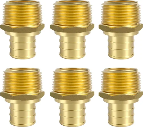 Miniatura 19 de SUNGATOR Paquete de 2 adaptadores machos Pex de 1 pulgada, latón sin plomo, accesorios Pex de 1 pulgada