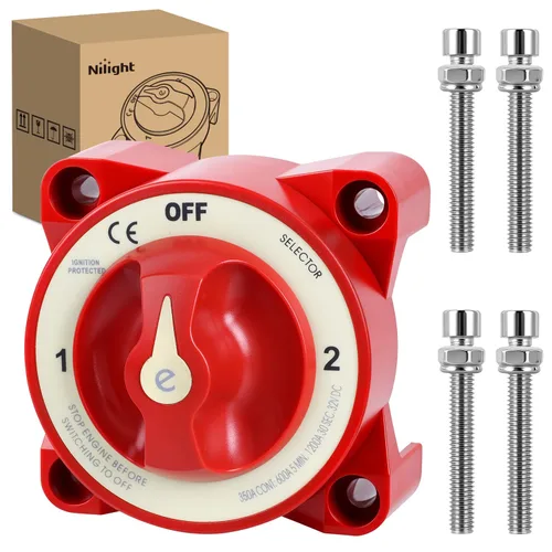 Miniatura 33 de Nilight Battery Disconnect Switch with Waterproof Key and Cover 12V 24V On Off Battery Master Isolator Cut Off Power Kill Switch for Car Marine Boat