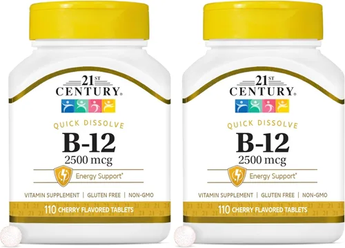 Miniatura 15 de 21st Century B 12 tabletas sublinguales de 2500 mcg, 110