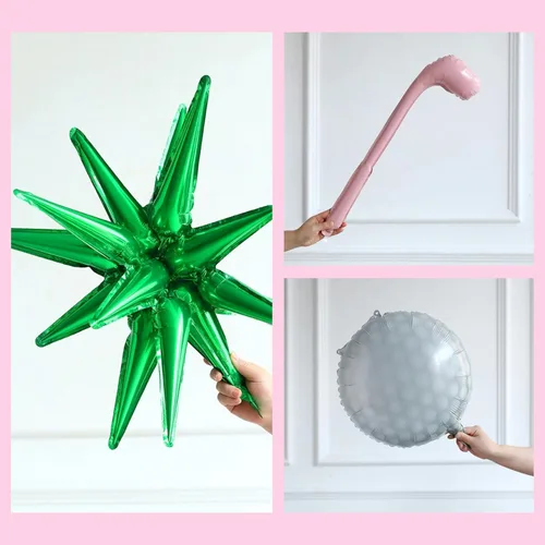 Miniatura 5 de Kit de arco de guirnalda de globos con agujero en uno, 153 piezas de palos de golf rosa y verde con estrellas y globos de aluminio para decoración