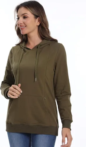 Miniatura 4 de Bearsland - Sudadera deportiva para mujer, con capucha y bolsillos, para maternidad y lactancia
