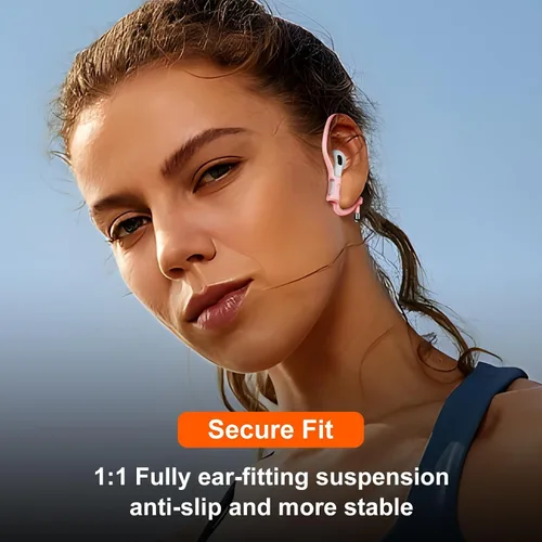 Miniatura 7 de [2 pares] Haireca - Ganchos para los oídos para AirPods Pro 3, 2, 1 y AirPods 4, 3, 2, 1, [ajustables] Diseño ergonómico antideslizante, clip de Rosa