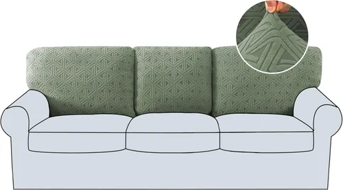 Miniatura 44 de H.Versailtex 2025 Fundas de sofá Jacquard para sofá de 3 cojines, 1 pieza de fundas elásticas para sofá, protector de muebles antideslizante, suave