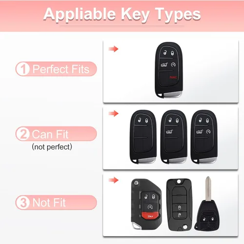 Miniatura 2 de Pangpai Funda para llavero rosa para Jeep, funda de protección de TPU suave con llavero brillante compatible con Jeep Grand Cherokee Renegade
