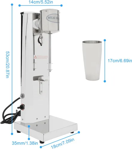 Miniatura 4 de Mezclador de leche de 110 V, 180 W, 22.0 fl oz, mezclador de soporte, mezclador de cóctel, mezclador de bebidas eléctricas, 18000RMP, máquina