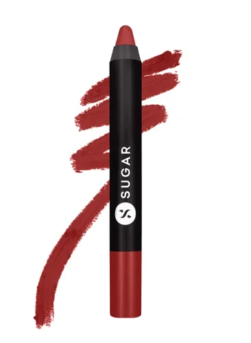 Miniatura 14 de SUGAR Lápiz labial Matte as Hell para mujeres Dura hasta 12 horas Lápiz labial con sacapuntas 2.8gm - 01 Scarlett O'Hara