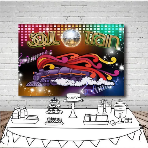 Miniatura 2 de Decoración de fiesta de baile de discoteca de 9 x 6 pies de los años 70 y 80, fondo para fotos, fondo de fotografía con temática de los años 70