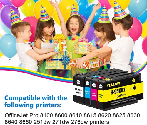 Miniatura 2 de Paquete combinado de cartuchos de tinta 950XL y 951XL compatibles con HP 950 XL 951 XL de alto rendimiento con impresoras HP OfficeJet Pro 8600 8610