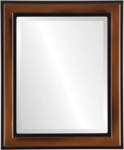 Miniatura 14 de OVALCREST Espejo de pared biselado rectangular para decoración del hogar, estilo Wright - Oro champán - Dimensiones exteriores de 16 x 20 pulgadas