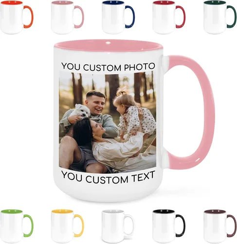 Miniatura 21 de Taza de café personalizada con texto y foto, taza personalizada, ideas únicas, regalos para hombres, mujeres, mamá, papá, novia, novio, amigo, Negro