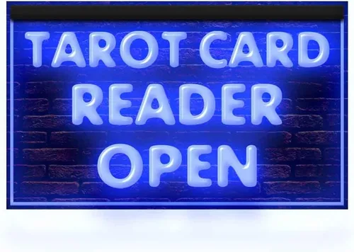 Miniatura 12 de 180087 Lector de cartas de tarot psíquico abierto tienda decoración ventana pantalla LED luz neón letrero (12 x 8 pulgadas, verde)