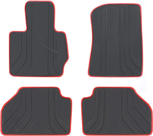 Miniatura 10 de Alfombrillas de coche SAN AUTO para BMW X3 G01 X4 G02 Ajuste personalizado 2018 2019 2020 2021 2022 2023 2024 Negras y blancas, revestimientos
