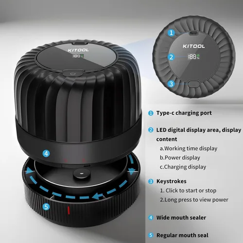 Miniatura 3 de Kit de sellado al vacío eléctrico de tarros Mason para tarros Mason de boca ancha y boca regular, máquina selladora al vacío para conservar