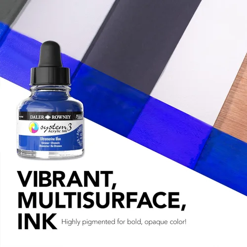 Miniatura 4 de Daler-Rowney System3 - Botella de tinta acrílica Silver Imit de 1.0 fl oz – Tinta acrílica versátil para artistas y estudiantes – Tinta