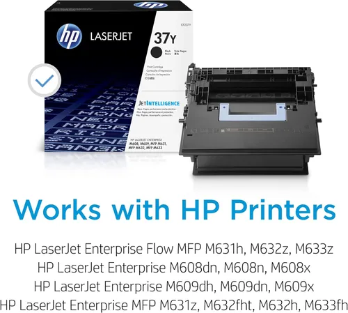 Miniatura 2 de HP Cartucho de tóner negro de alto rendimiento 37Y Funciona con LaserJet Enterprise M608, M609, MFP M631, M632, M633 Series CF237Y