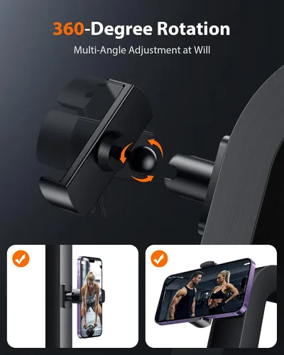 Miniatura 4 de Stouchi Soporte magnético para teléfono de gimnasio, ajustable en 360° [imán doble N55], accesorios de gimnasio para mujeres/hombres, todo de metal
