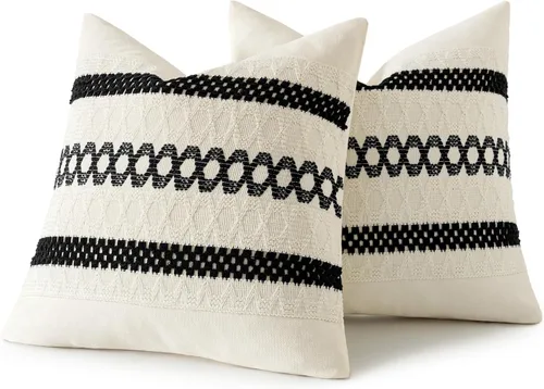 Miniatura 8 de MIULEE Fundas de almohada lumbares decorativas bohemias, cojín de algodón retro, tejidas de macramé para decoración del hogar para cama, sofá