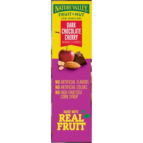 Miniatura 16 de Nature Valley Barras de granola masticables de frutas y nueces, nueces de chocolate negro, 6 barras, 7.4 onzas