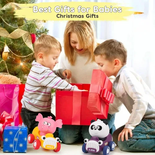 Miniatura 9 de AugToy Autos de Juguete de Presionar y Avanzar para Niños Pequeños 1-3 Empujar y Avanzar Carreras de Animales Autos de Bebé Juguetes Infantiles