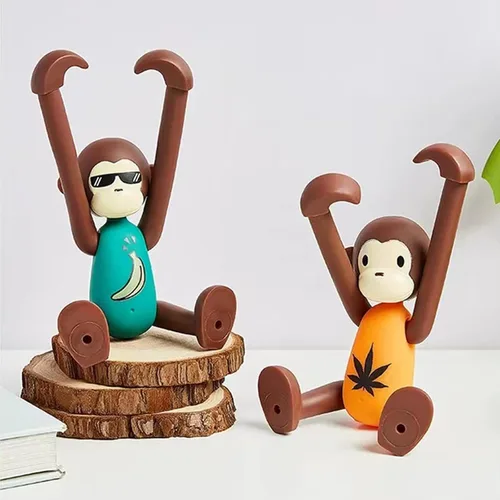 Miniatura 7 de Bonito accesorio de escritorio, divertida decoración de escritorio, soporte ajustable para teléfonos inteligentes y tabletas (verde)