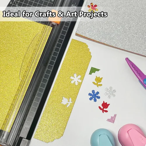 Miniatura 4 de Simetufy Cartulina con purpurina, 40 hojas en 20 colores, cartulina premium para Cricut, manualidades y proyectos de bricolaje, papel brillante