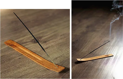 Miniatura 2 de TrendBox 5pcs hecho a mano madera llana incienso palo titular quemador ceniza colector diseño natural budista